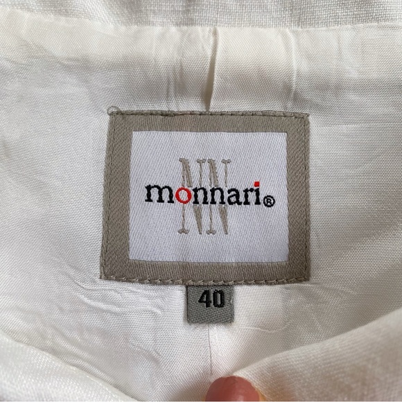 🐚 MONNARI WHITE LINEN ELEGANT BLAZER JACKET! - Picture 12 of 16
